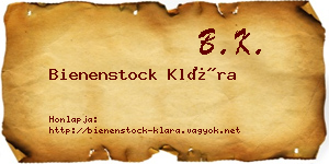 Bienenstock Klára névjegykártya